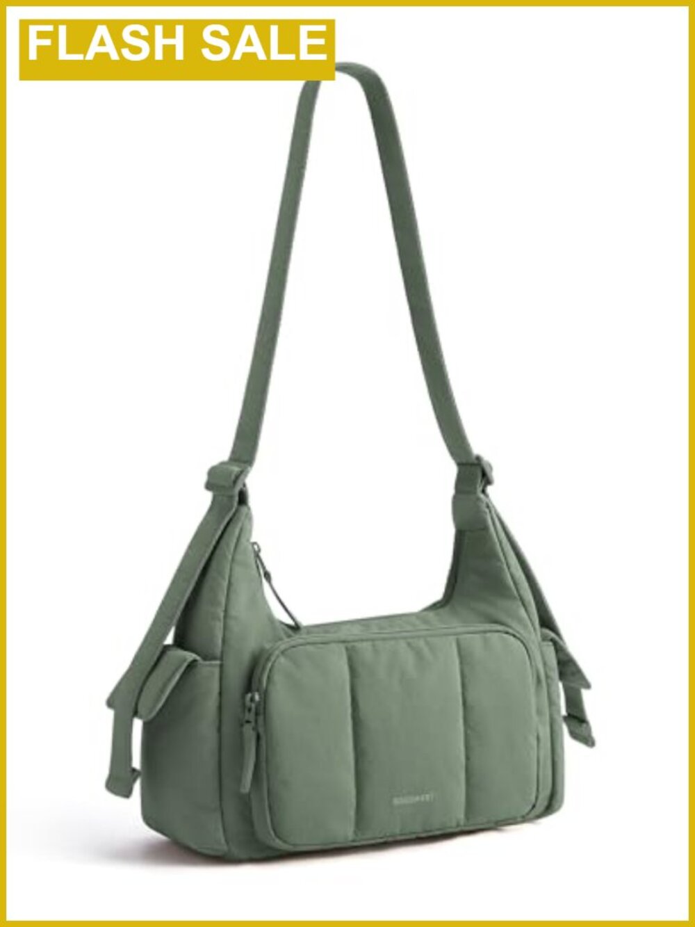 Waterproof Nylon Crossbody Hobo Bag Fits iPad, Adjustable Strap, Puffer Pouch